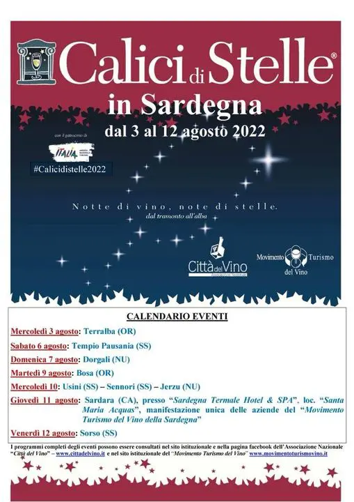 Übersichtsplakat der Calici di Stelle 2022