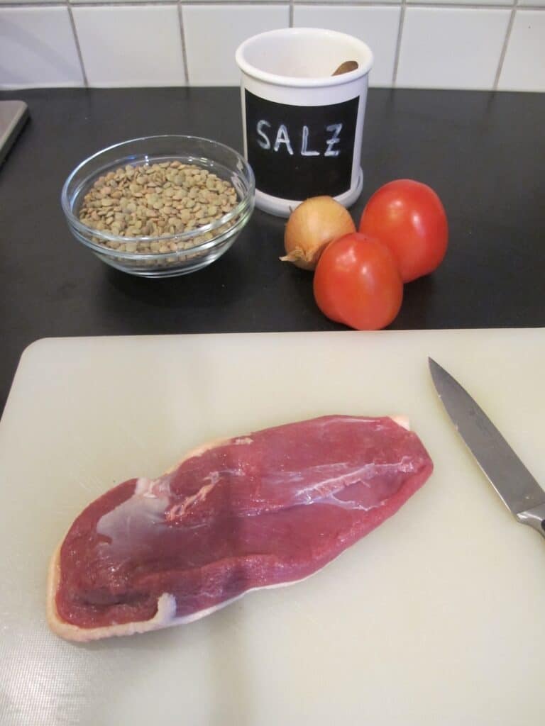 Entenbrust mit Linsen